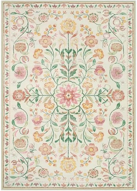 Wohnzimmerteppich Living Need F in Rosa mit Blumenmuster, rutschfest und maschinenwaschbar, B/T: 60 x 40 cm - Bild 1