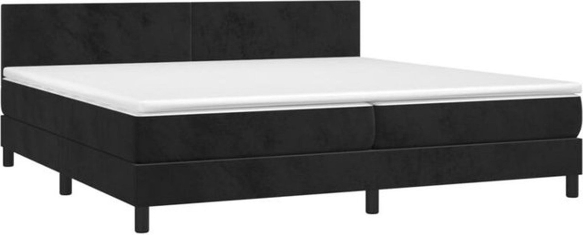 Vidaxl Boxspringbett mit Matratze in Schwarz aus Samt, B/T/H: 200 x 200 x 78 cm - Bild 1