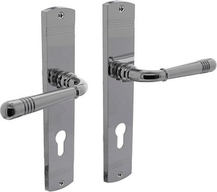 Intersteel Langschild-Garnitur Helena in Silber Matt aus Zamak mit PZ 72 mm, B: 235 mm, H: 45 mm, T: 8 mm - Bild 1