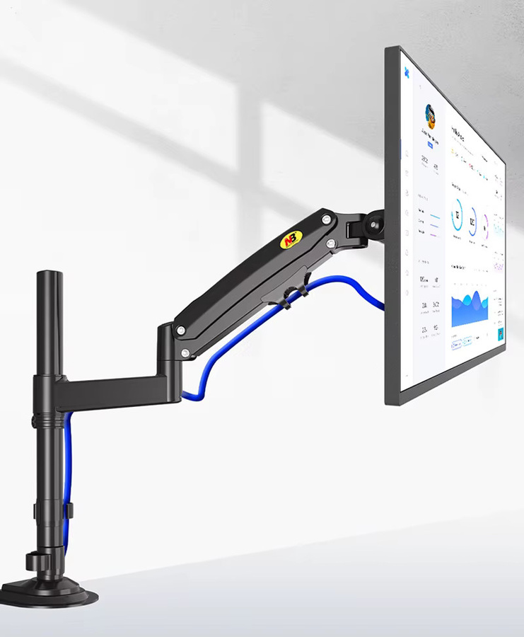 NB H100 Gasdruckfeder-Monitorhalterung für 17-30 Zoll LCD LED Monitore, Vollbeweglicher Desktop-Monitorarm in Schwarz, Tragkraft 2-9 kg - Bild 2