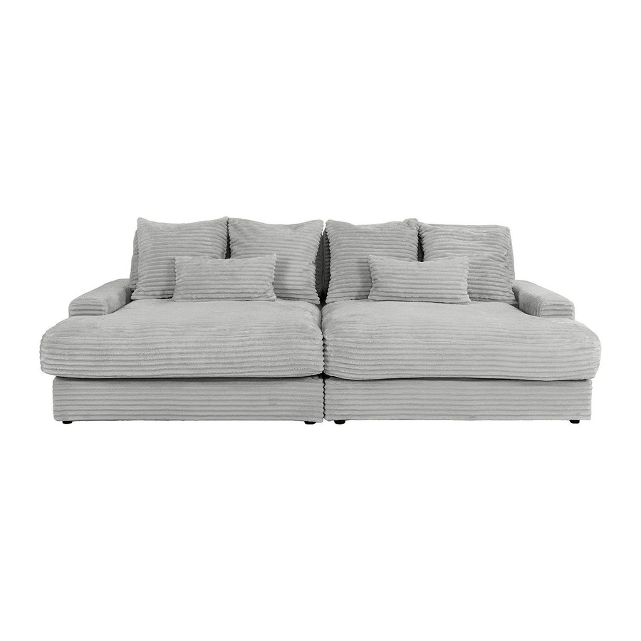 Calazo Sofa in Grau mit Cordstoff ohne Schlafmöglichkeit Breite: 266 cm - Bild 2