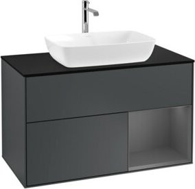 V&B Waschtischunterschrank Finion 100 mit Wandbeleuchtung, lackiert, Breite: 100 cm, Höhe: 50,1 cm, Tiefe: 50,1 cm - Bild 1