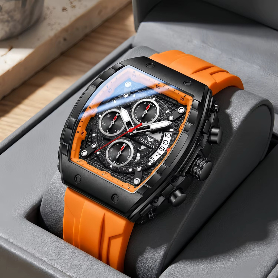 Onola Armbanduhr, Quarz, Blau, Silikon, Herren - Bild 2