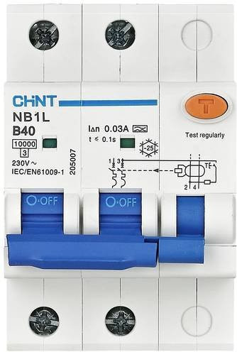 Chint FI-Schutzschalter und Leitungsschutzschalter RCBO 2polig 10A 0,03A 240V 415V in Weiß - Bild 1