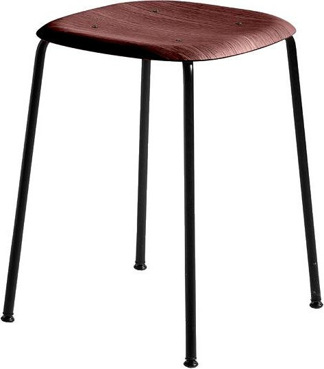 HAY Soft Edge 70 Hocker aus Holz in Rot - Bild 1