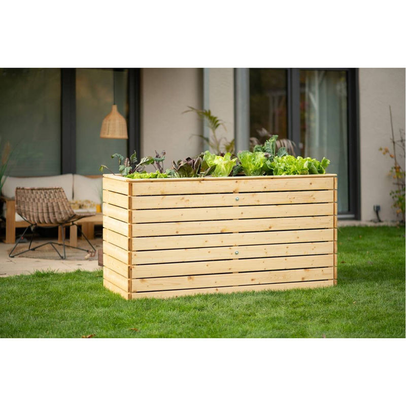 Westmann Hochbeet XL aus Fichtenholz in Braun, B/T/H: 70 x 130 x 90 cm - Bild 8