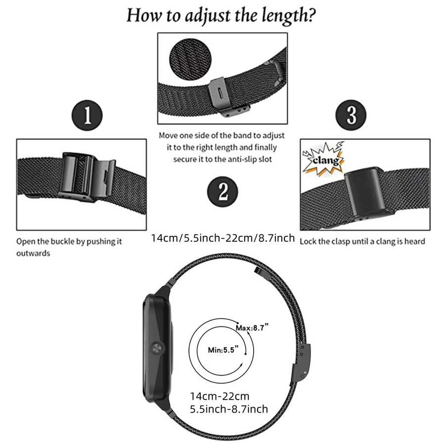 DAINU Uhrenarmband Edelstahl, Garmin Approach S70 42 mm, Instinct 2S, Instinct 2S Solar, Silber - Bild 2