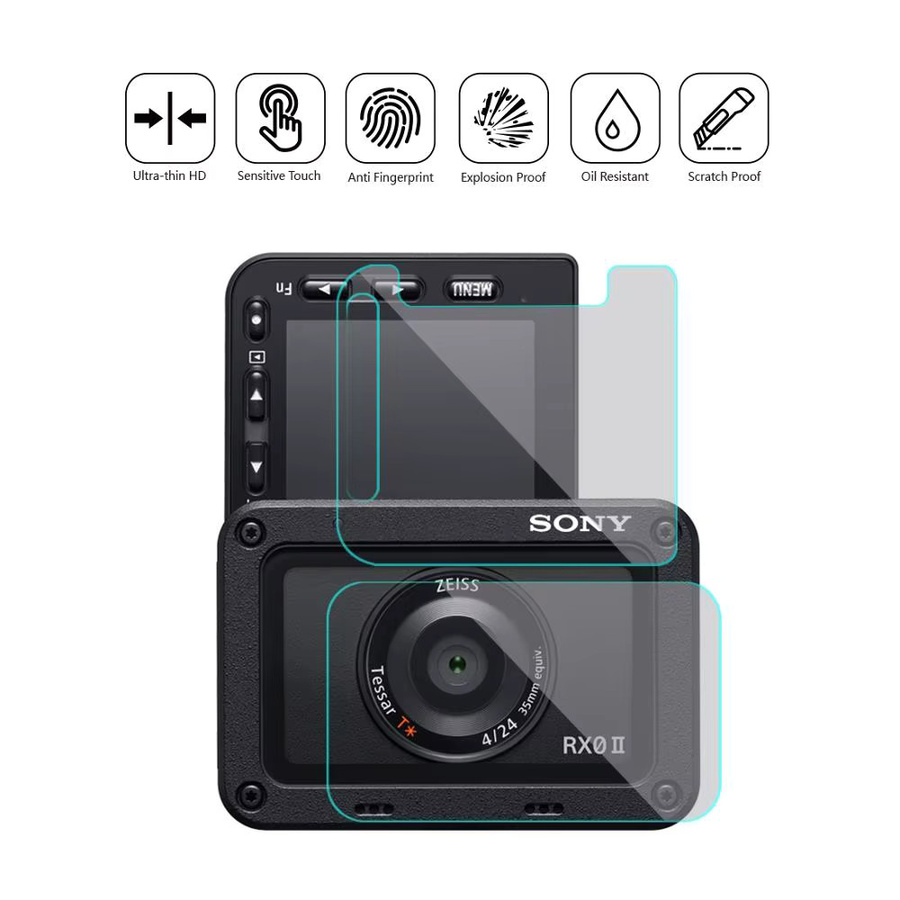 PULUZ Displayschutz-Set für Sony RX0 II Action Camera mit Frontobjektiv- und LCD-Display-Schutzfolie, transparent - Bild 3