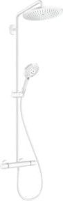 Hansgrohe Showerpipe Croma Select S Thermostat mit Handbrause und Regendusche in Mattweiß - Bild 1