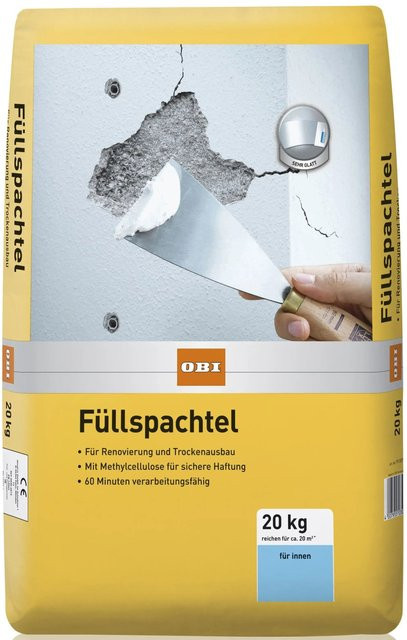 OBI Füllspachtel aus Gips in Weiß, 20 kg - Bild 1