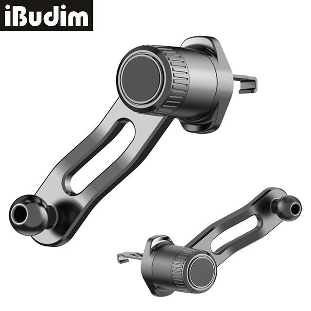 iBudim Handyhalterung für das Auto mit 17mm Kugelkopf und Metallhaken für das Lüftungsgitter in Schwarz - Bild 1