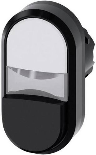 Siemens Doppeldrucktaster 3SU1000-3BB61-0AA0 mit Frontring aus Kunststoff in Schwarz und Weiß - Bild 1