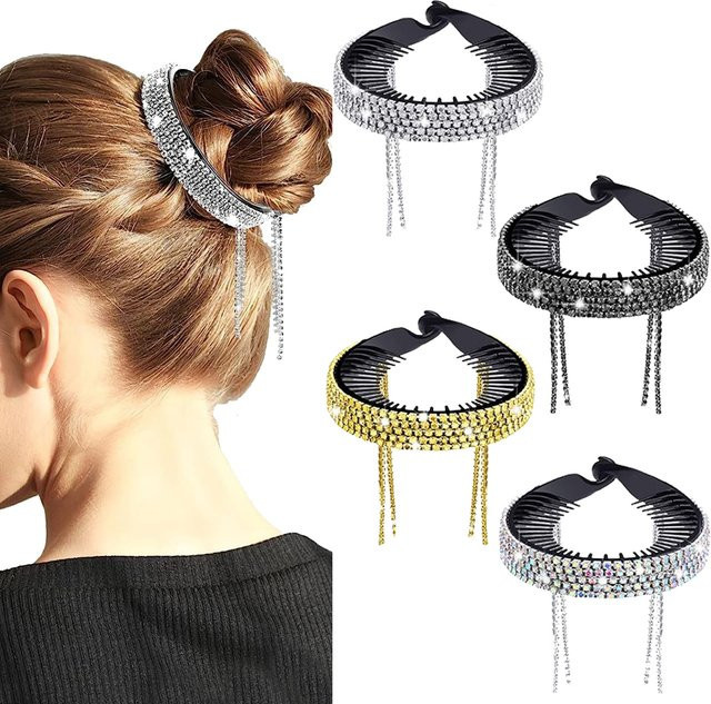 Haar Clip Barrettes, Strass, Quaste, Damen - Bild 1