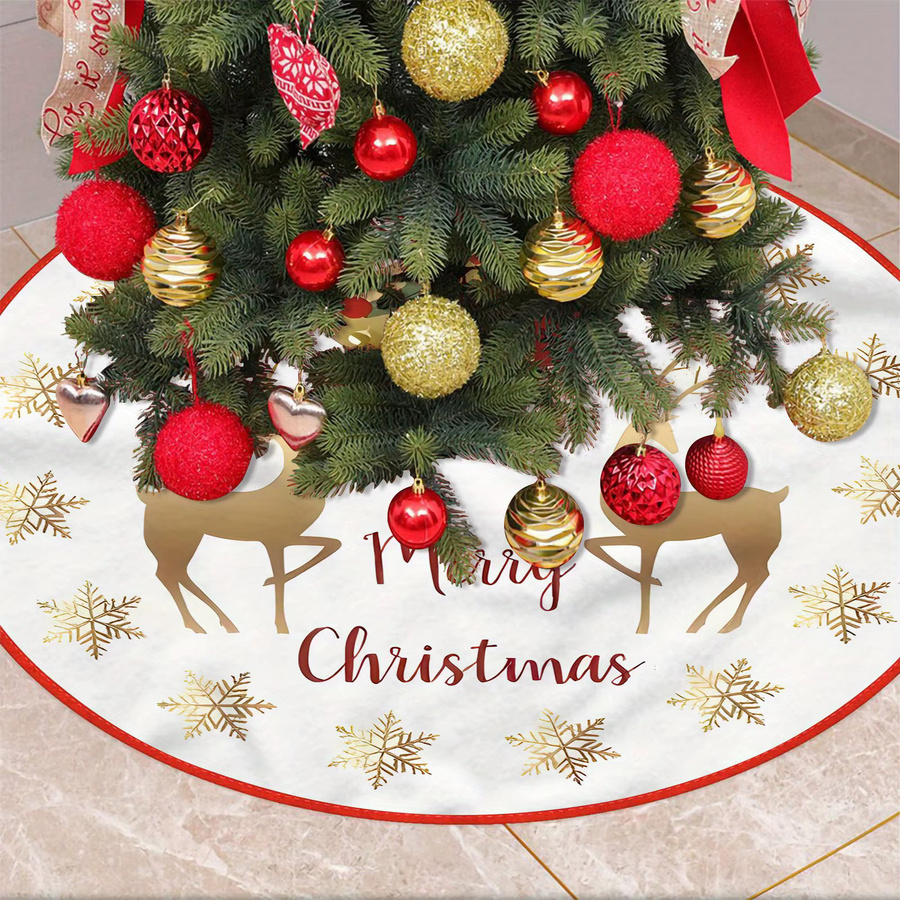 VIKAMA Weihnachtsbaum Kissen mit Rentier und Schneeflocken Motiv für die Weihnachtsdekoration - Bild 4