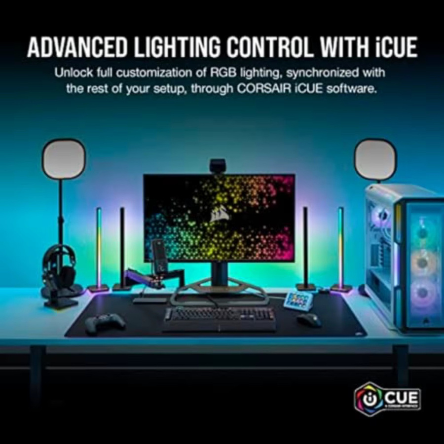 Corsair RGB Gaming-Mauspad in Schwarz, extra große LED-beleuchtete Schreibtischunterlage mit rutschfester Unterseite für deinen PC - Bild 3