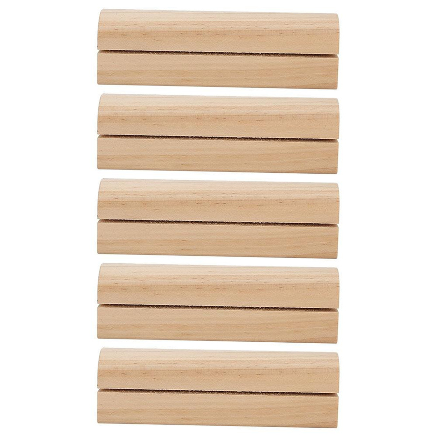 KaiSai 5er Set Holz Visitenkartenhalter und Foto Display Stand mit Clamp in Dunkel für Büro und Hochzeit - Bild 1