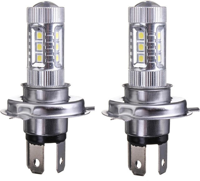 TOMTOP JMS H4 9003 HB2 LED-Scheinwerferlampen-Set in Silber, 80W, 8000 LM, 8000 K Cool White für Abblendlicht und Fernlicht - Bild 1