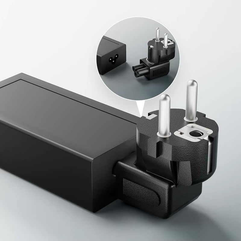 Duckhead EU-Steckeradapter Konverter Schwarz: 3-poliger Winkel-Schuko-EU-Stecker auf C5 Kleeblatt-EU 2-poliger Stecker auf IEC C7 Kabeladapter - Bild 3