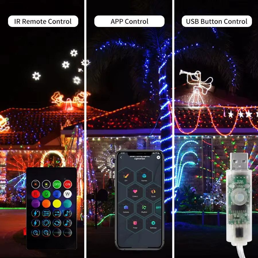 AVACOM Smart Bluetooth RGBIC LED String Fairy Lights mit USB-Anschluss, Multicolour Dreamcolor Lichterkette für Party, Hochzeit und Neujahr - Bild 4