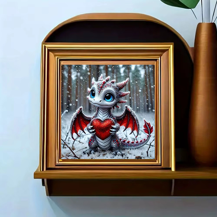 Xiaofeilong Diamant-Malerei-Set für Erwachsene, DIY Bastelset mit abstrakter Winter-Illustration in Weiss und Multicolour, B/H: 20 x 20 cm - Bild 3