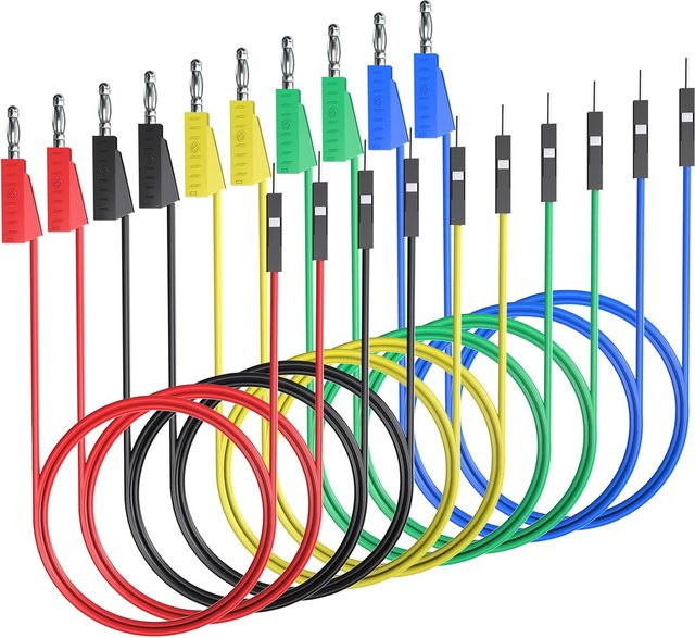 AOKIN 10 Stück Bananenstecker Jumper-Kabel aus flexiblem Silikon für elektrische Messungen auf Breadboards - Bild 1