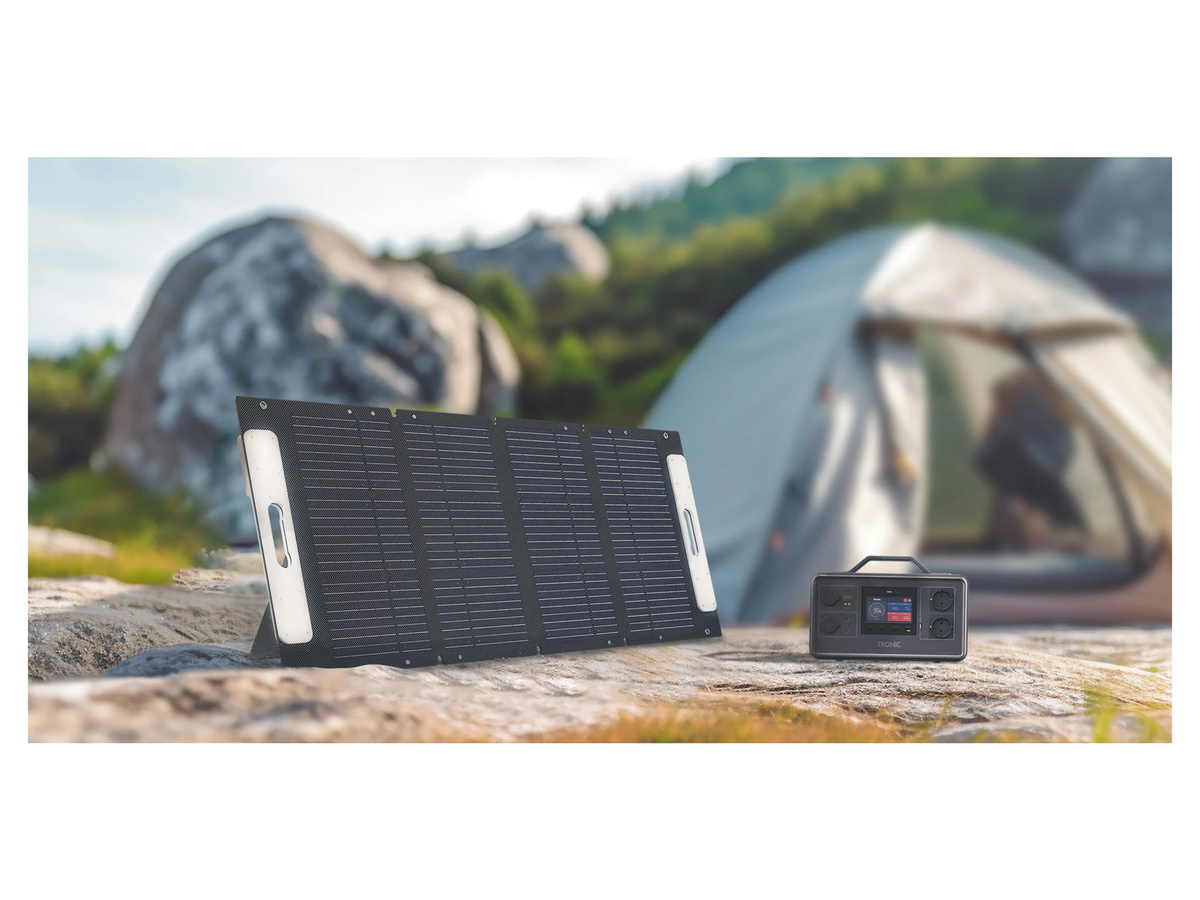 TRONIC Faltbares Solarladegerät 100 W in Schwarz - Bild 2
