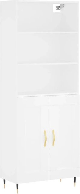 vidaXL Highboard Weiß aus Holzwerkstoff und Metall B/T/H: 69,5 x 34 x 180 cm - Bild 1