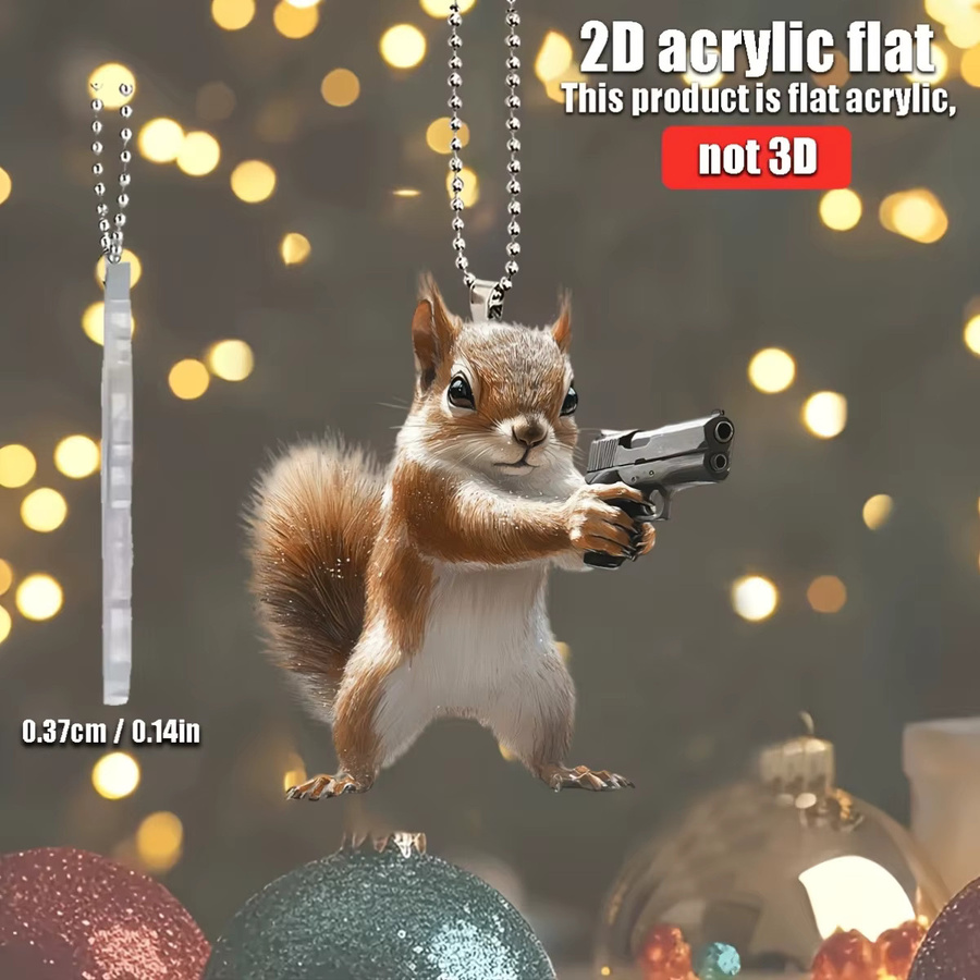 Lustiger Eichhörnchen Anhänger aus Acryl für Auto, Rucksack oder als Schlüsselanhänger - Bild 4