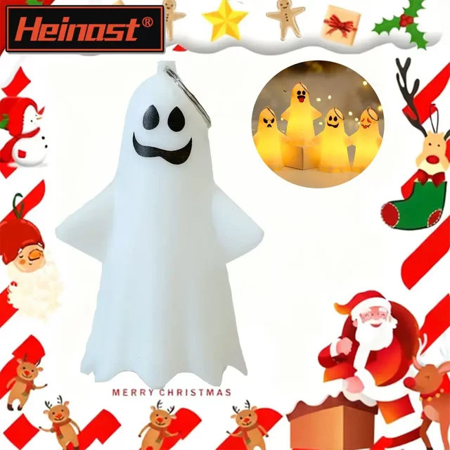 Heinast Mini-LED-Geisterlaterne in Weiß als dekoratives Nachtlicht für Halloween und Party-Dekoration - Bild 1