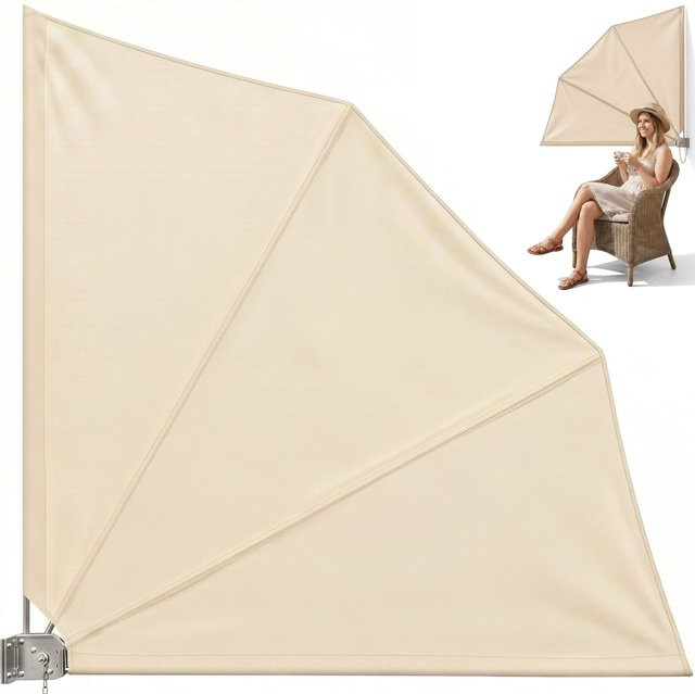 DEUBA Balkonfächer Beige klappbar aus Stahl und Polyester B/H: 140 x 140 cm - Bild 1