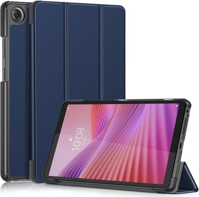 Lenovo Tab One 8.7 Hülle mit modischer Bemalung und magnetischer Lederabdeckung in Blau für TB305FU und TB305XU - Bild 1
