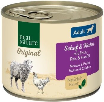 REAL NATURE Nassfutter Hund Adult Schaf und Huhn 6 x 200 g - Bild 1