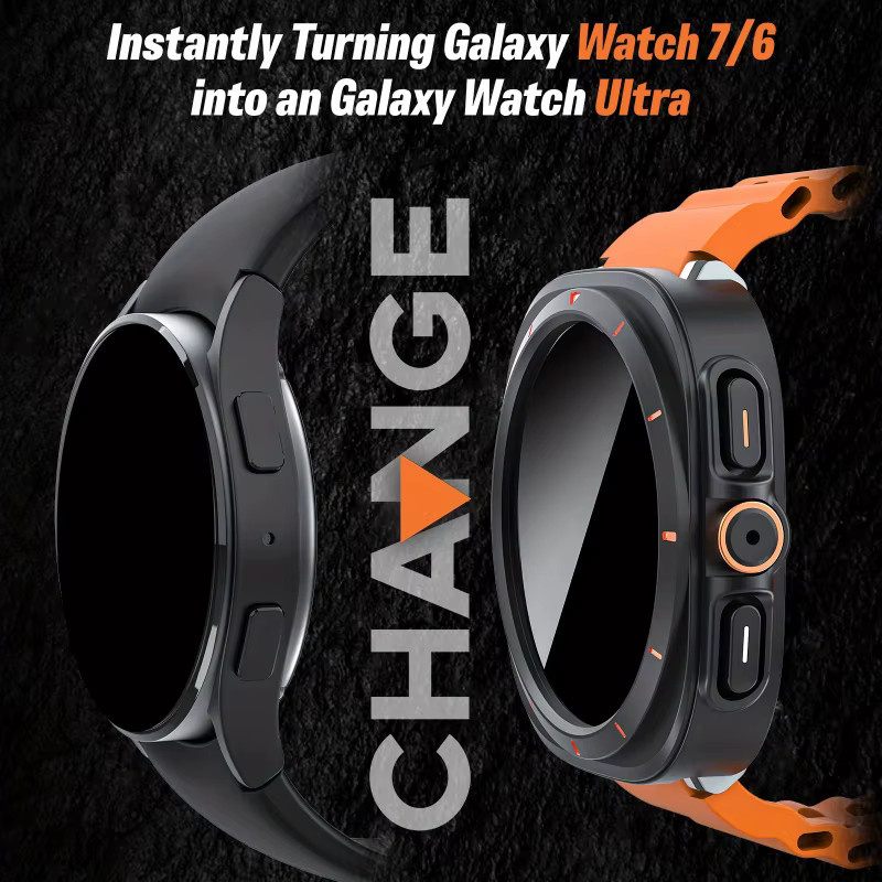 BUSKOZ Uhrenzubehör-Set Samsung Galaxy Watch 7/6, Schutzhülle, Armband, Schwarz - Bild 3
