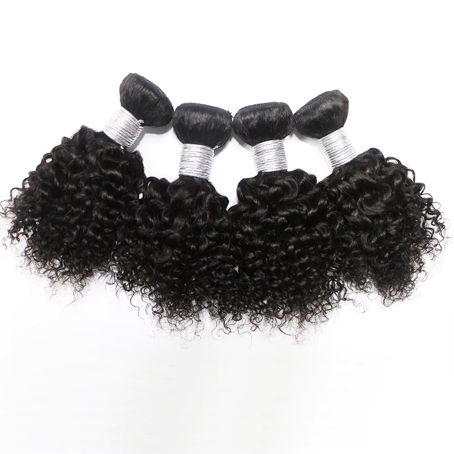 Linhua Echthaar-Bündel, kurze lockige brasilianische Haare, 50 g - Bild 2