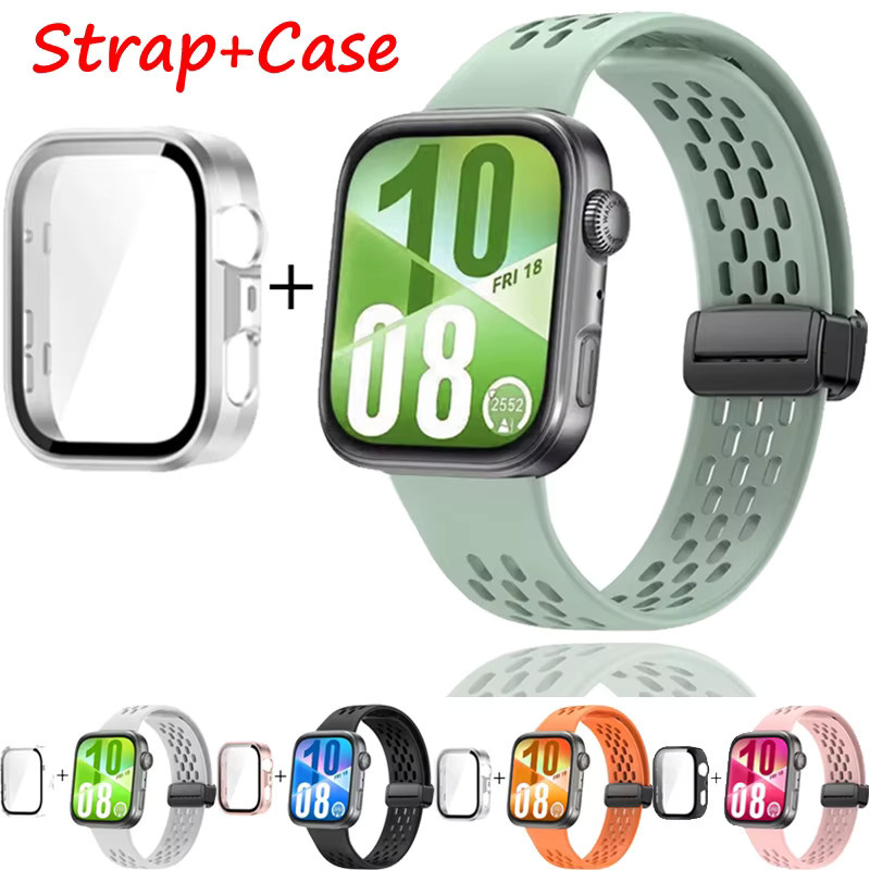 Huawei Uhrenarmband und Hülle Silikon, Schwarz, Huawei Watch Fit 4, Watch Fit 4 Pro, Watch Fit 3 - Bild 3