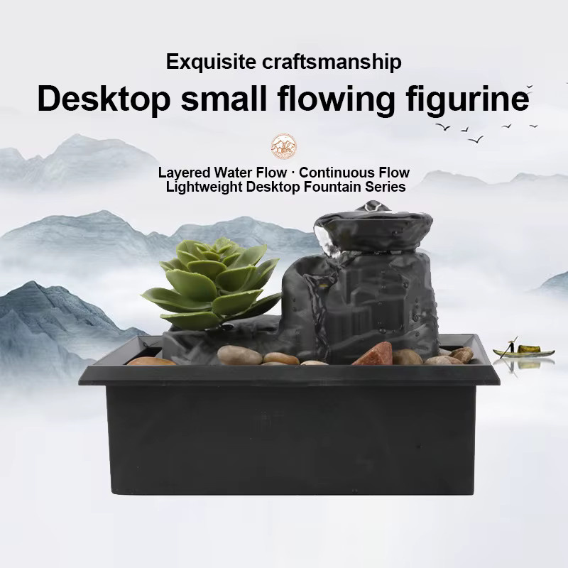 HOMEFISH Desktop-Wasserfall-Dekoration moderner kleiner Brunnen aus ABS-Kunststoff mit USB-Anschluss - Bild 4