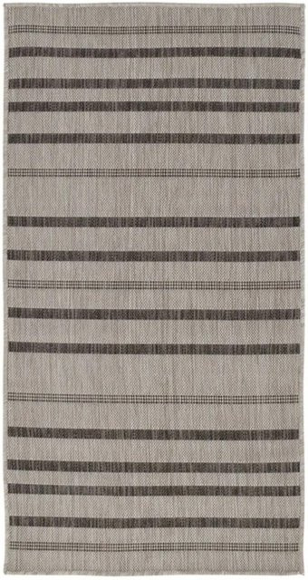 Vercai Rugs Teppich Terrace Streifen Hellgrau Kiesel B: 160 cm, T: 220 cm - Bild 1