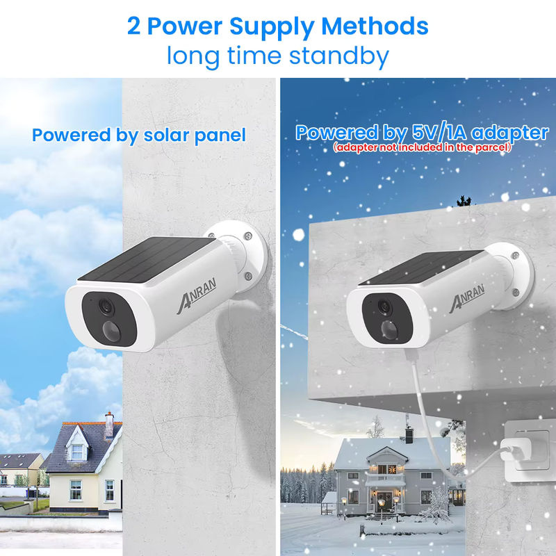 ANRAN 2K Solar-Überwachungskamera mit 3/5MP Auflösung, Outdoor Wireless WIFI Kamera mit Flutlicht und Nachtsicht, Farbe: Weiß - Bild 2
