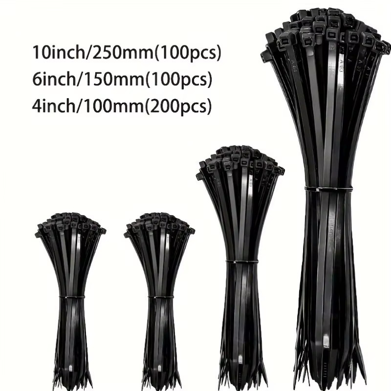 400-teiliges Kabelbinder-Set aus Nylon in Schwarz und Weiß für dein Heimbüro - Bild 3