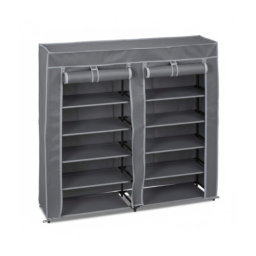 Relaxdays Schuhschrank aus Vliesstoff mit 12 Fächern und Reißverschluss in Anthrazit, B/T/H: 115 x 30 x 107 cm - Bild 2