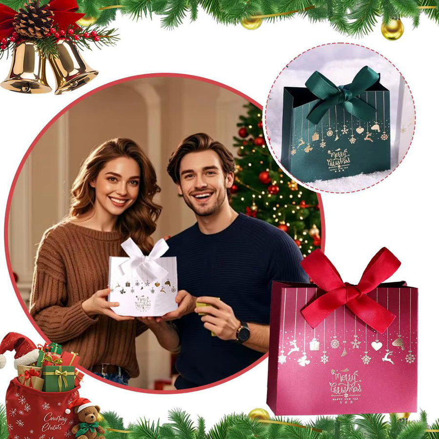 10 Stück Weihnachts-Süßigkeitsboxen aus Papier in Grün für Pralinen und kleine Geschenke - Bild 3