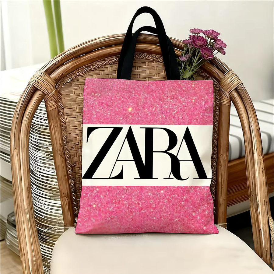 Zara Brand Singer Einkaufstasche aus Canvas in Schwarz B/H/T: 30 x 35 x 30 cm - Bild 6