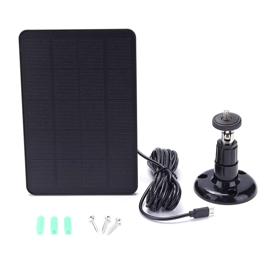 2in1 Solarpanel Ladegerät mit Micro USB und USB-C, 10W, Schwarz, für Überwachungskameras und kleine Heimsysteme - Bild 4