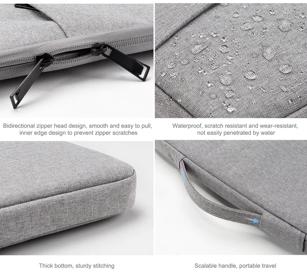 HUASUNWAY Universelle Laptop-Hülle für 13 bis 15,6 Zoll in Grau - Bild 5