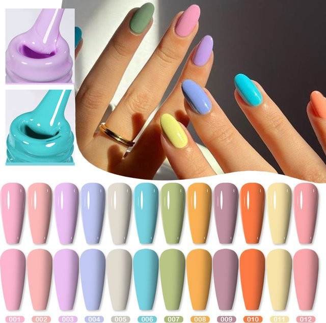 Misscheering Gel Nagellack, 12 Farben, Pastell, Glänzend - Bild 1