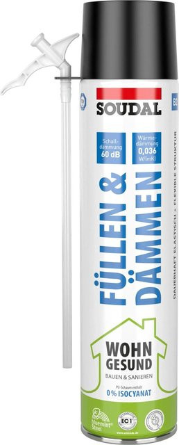Soudal PU-Schaum Füllen & Dämmen SMX B2 aus MS-Polymer in Weiß, 500 ml - Bild 1