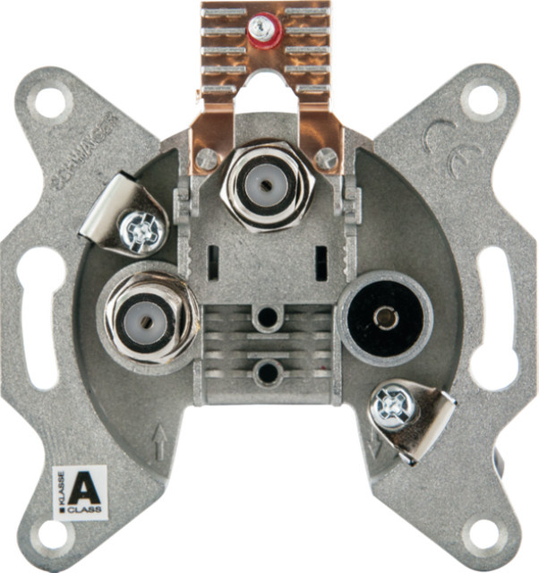 Schwaiger SAT-Einzeldose DSE652 011 mit zwei SAT-ZF Anschlüssen in Silber - Bild 1