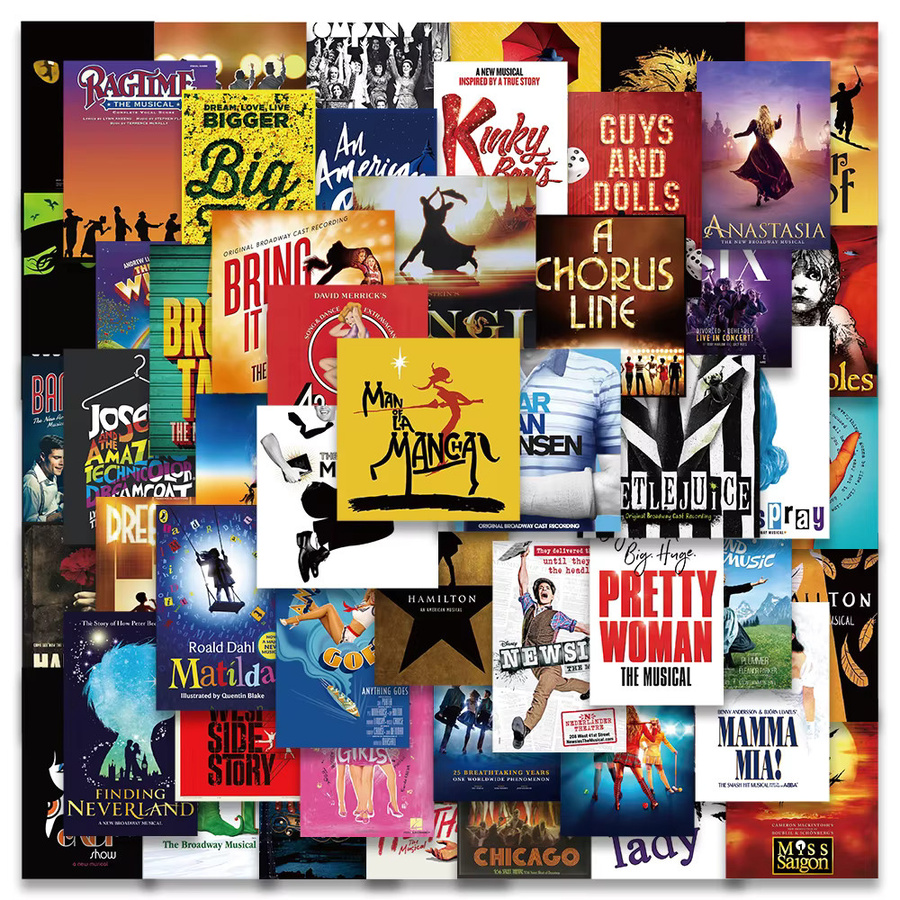 50 Stück Musik Poster Aufkleber im Retro-Stil für Laptop, Telefon und Tagebuch, Mehrfarbig - Bild 3