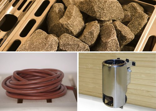 WEKA Saunaofen-Set Kompakt mit integrierter Steuerung, 3,6 kW, silberfarben