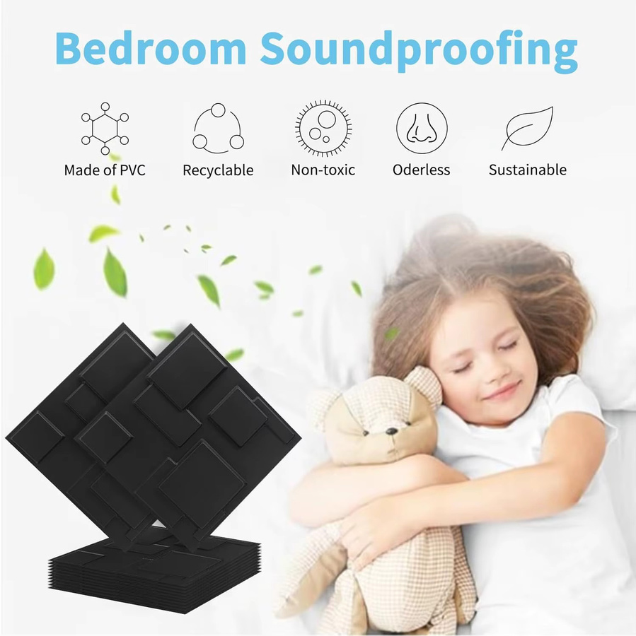 30er-Pack dekorative 3D-Wandpaneele aus PVC für Schlafzimmer und Gaming-Raum, B/H: 30 x 30 cm - Bild 2